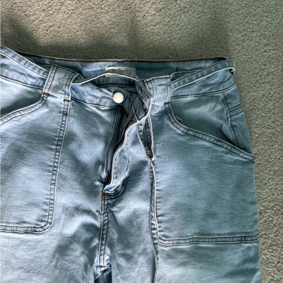 Blue Flare Wide Leg Jeans - Picture 3 of 7